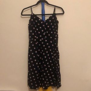 Black sundress with pink flowers